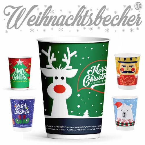 Glühweinbecher 0,3L - Weihnachtsbecher - Kaffeebecher Doppelwand